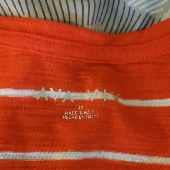 Ava Viva orange and white striped tshirt. - Picture 7 of 7